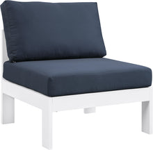 Load image into Gallery viewer, Nizuc Navy Waterproof Fabric Outdoor Patio Aluminum Armless Chair image

