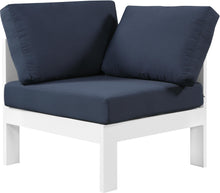 Load image into Gallery viewer, Nizuc Navy Waterproof Fabric Outdoor Patio Aluminum Corner Chair image
