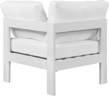 Load image into Gallery viewer, Nizuc White Waterproof Fabric Outdoor Patio Aluminum Corner Chair
