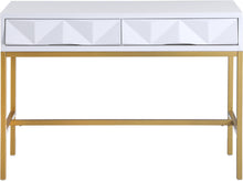 Load image into Gallery viewer, Pandora White Laquer with Gold Console Table
