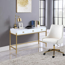 Load image into Gallery viewer, Abigail White / Gold Desk/Console

