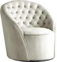 Load image into Gallery viewer, Alessio Cream Velvet Accent Chair image
