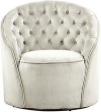 Load image into Gallery viewer, Alessio Cream Velvet Accent Chair
