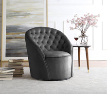 Load image into Gallery viewer, Alessio Grey Velvet Accent Chair

