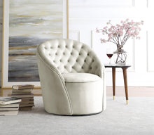 Load image into Gallery viewer, Alessio Cream Velvet Accent Chair
