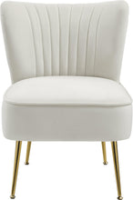 Load image into Gallery viewer, Tess Cream Velvet Accent Chair
