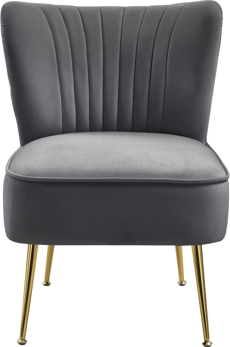 Tess Grey Velvet Accent Chair
