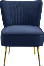 Load image into Gallery viewer, Tess Navy Velvet Accent Chair
