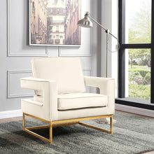 Load image into Gallery viewer, Noah Cream Velvet Accent Chair

