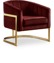 Load image into Gallery viewer, Carter Burgundy Velvet Accent Chair
