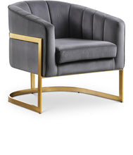 Load image into Gallery viewer, Carter Grey Velvet Accent Chair image
