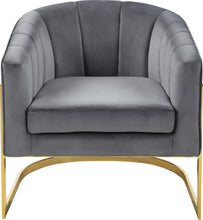 Load image into Gallery viewer, Carter Grey Velvet Accent Chair
