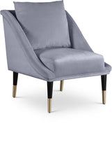 Load image into Gallery viewer, Elegante Grey Velvet Accent Chair image
