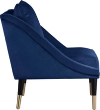 Load image into Gallery viewer, Elegante Navy Velvet Accent Chair

