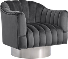Load image into Gallery viewer, Farrah Grey Velvet Accent Chair image
