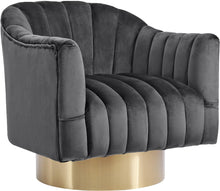Load image into Gallery viewer, Farrah Grey Velvet Accent Chair

