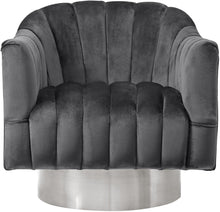 Load image into Gallery viewer, Farrah Grey Velvet Accent Chair
