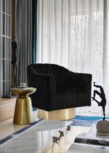 Load image into Gallery viewer, Farrah Black Velvet Accent Chair
