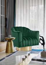 Load image into Gallery viewer, Farrah Green Velvet Accent Chair
