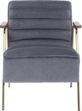 Load image into Gallery viewer, Woodford Grey Velvet Accent Chair
