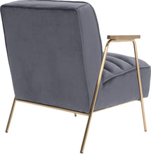 Load image into Gallery viewer, Woodford Grey Velvet Accent Chair
