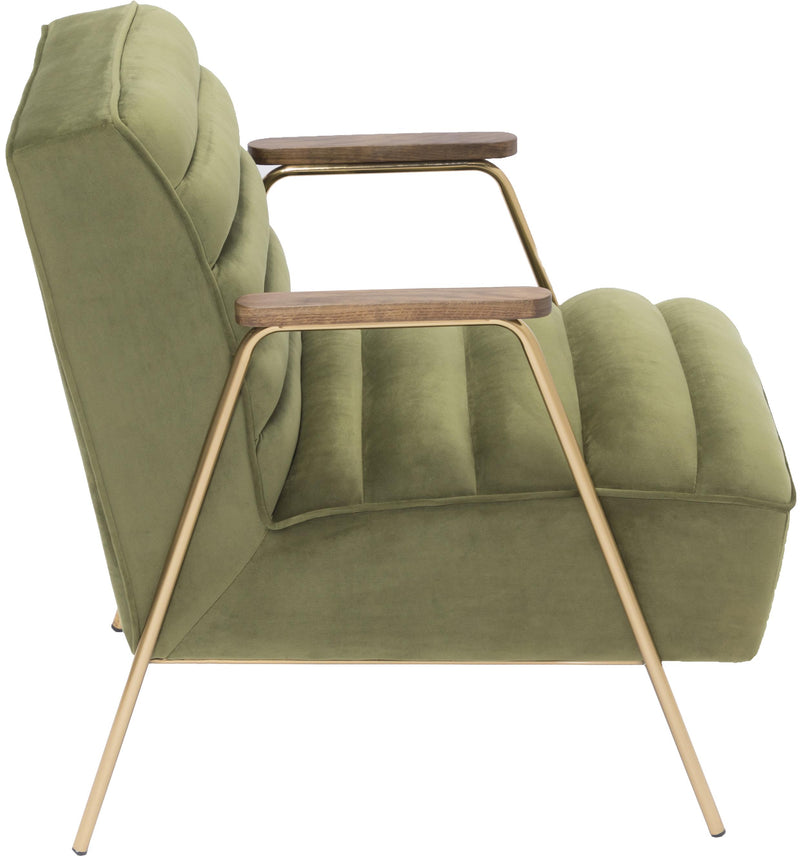 Woodford Olive Velvet Accent Chair