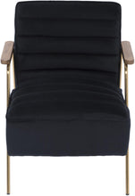 Load image into Gallery viewer, Woodford Black Velvet Accent Chair

