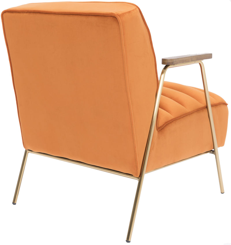 Woodford Orange Velvet Accent Chair