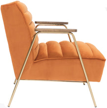 Load image into Gallery viewer, Woodford Orange Velvet Accent Chair
