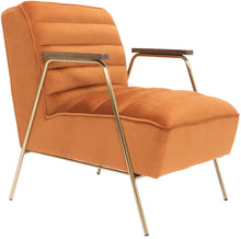 Load image into Gallery viewer, Woodford Orange Velvet Accent Chair image
