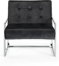 Load image into Gallery viewer, Alexis Black Velvet Accent Chair
