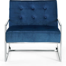 Load image into Gallery viewer, Alexis Navy Velvet Accent Chair
