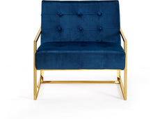 Load image into Gallery viewer, Pierre Navy Velvet Accent Chair
