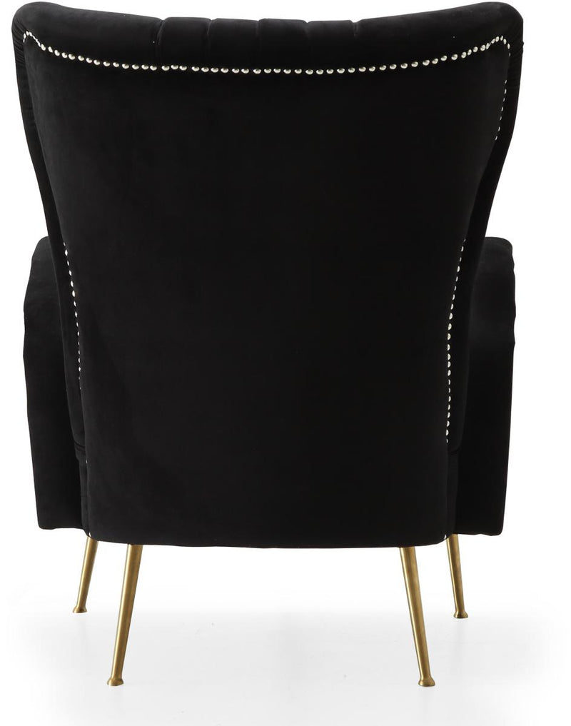 Opera Black Velvet Accent Chair