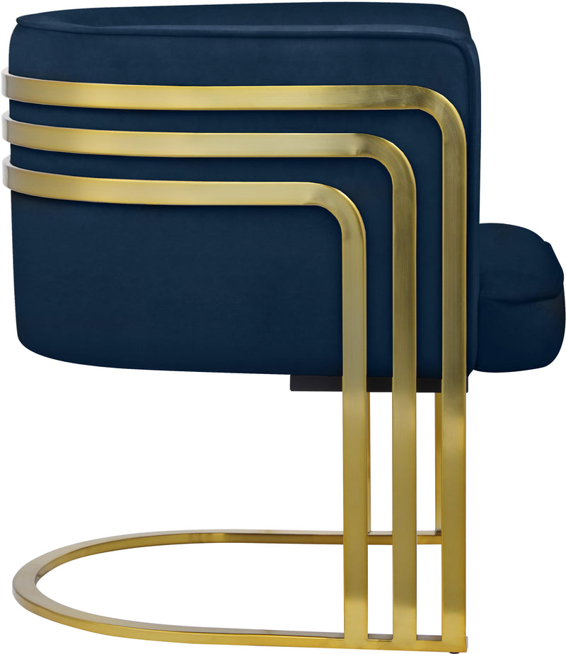 Rays Navy Velvet Accent Chair