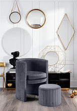 Load image into Gallery viewer, Selena Grey Velvet Accent Chair and Ottoman Set
