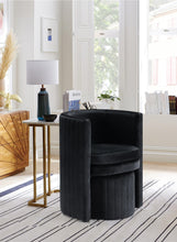 Load image into Gallery viewer, Selena Black Velvet Accent Chair and Ottoman Set
