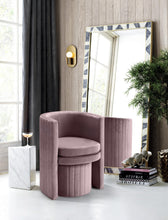 Load image into Gallery viewer, Selena Pink Velvet Accent Chair and Ottoman Set
