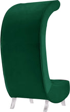 Load image into Gallery viewer, Crescent Green Velvet Accent Chair
