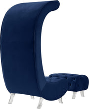 Load image into Gallery viewer, Crescent Navy Velvet Accent Chair
