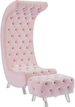 Load image into Gallery viewer, Crescent Pink Velvet Accent Chair
