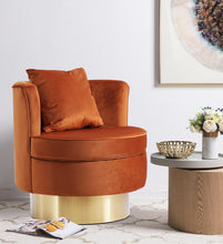 Load image into Gallery viewer, Kendra Cognac Velvet Accent Chair
