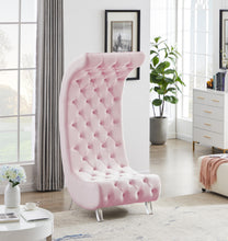 Load image into Gallery viewer, Crescent Pink Velvet Accent Chair
