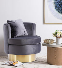 Load image into Gallery viewer, Kendra Grey Velvet Accent Chair

