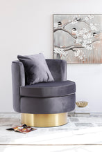 Load image into Gallery viewer, Kendra Grey Velvet Accent Chair
