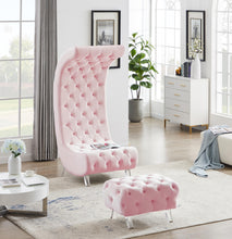 Load image into Gallery viewer, Crescent Pink Velvet Accent Chair
