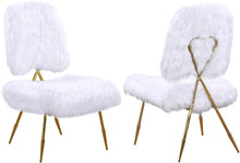 Load image into Gallery viewer, Magnolia White Faux Fur Accent Chair image
