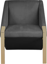 Load image into Gallery viewer, Rivet Grey Velvet Accent Chair
