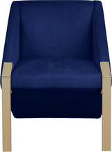 Load image into Gallery viewer, Rivet Navy Velvet Accent Chair
