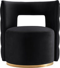Load image into Gallery viewer, Theo Black Velvet Accent Chair
